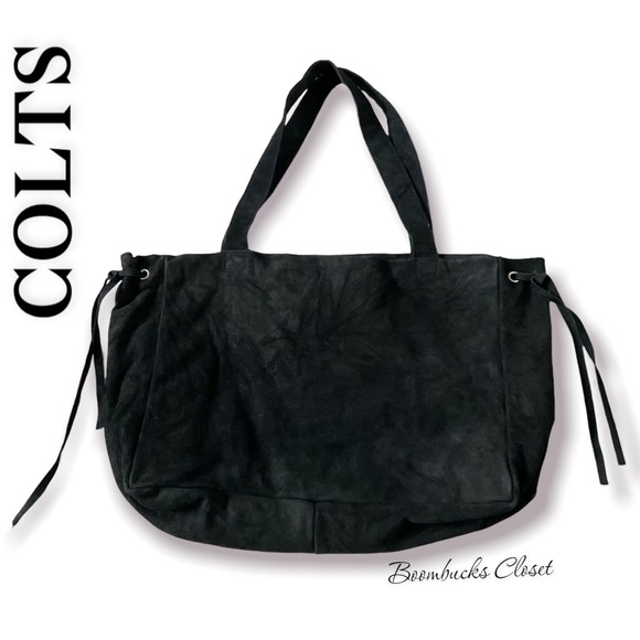 New Colts Tote Bag Rhinestone Colts Logo Large Size, Suede bag - Picture 2 of 7